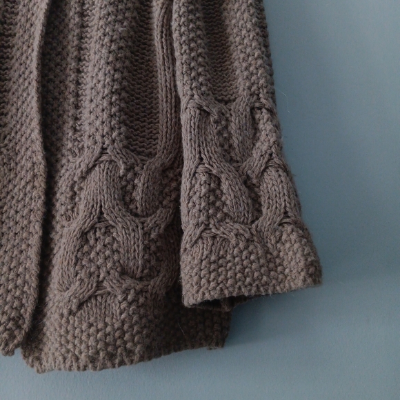 Shima Novelli Alpaca Blend Cardigan Tan Cable Knit Button Front Italy M - Picture 4 of 7